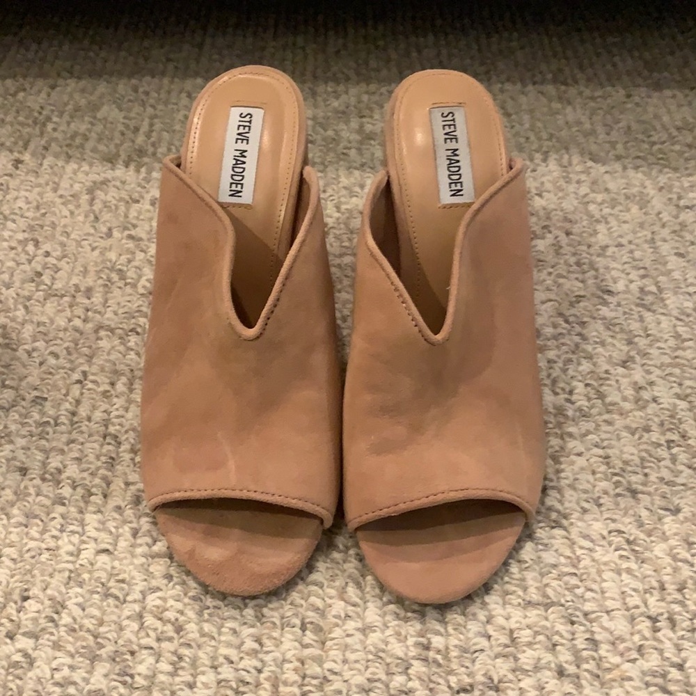 Steve Madden suede dress mules